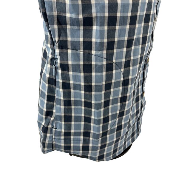 New Women’s Wrangler Riggs Workwear Button Down SS Shirt Small NWT Plaid Blue - Picture 7 of 8